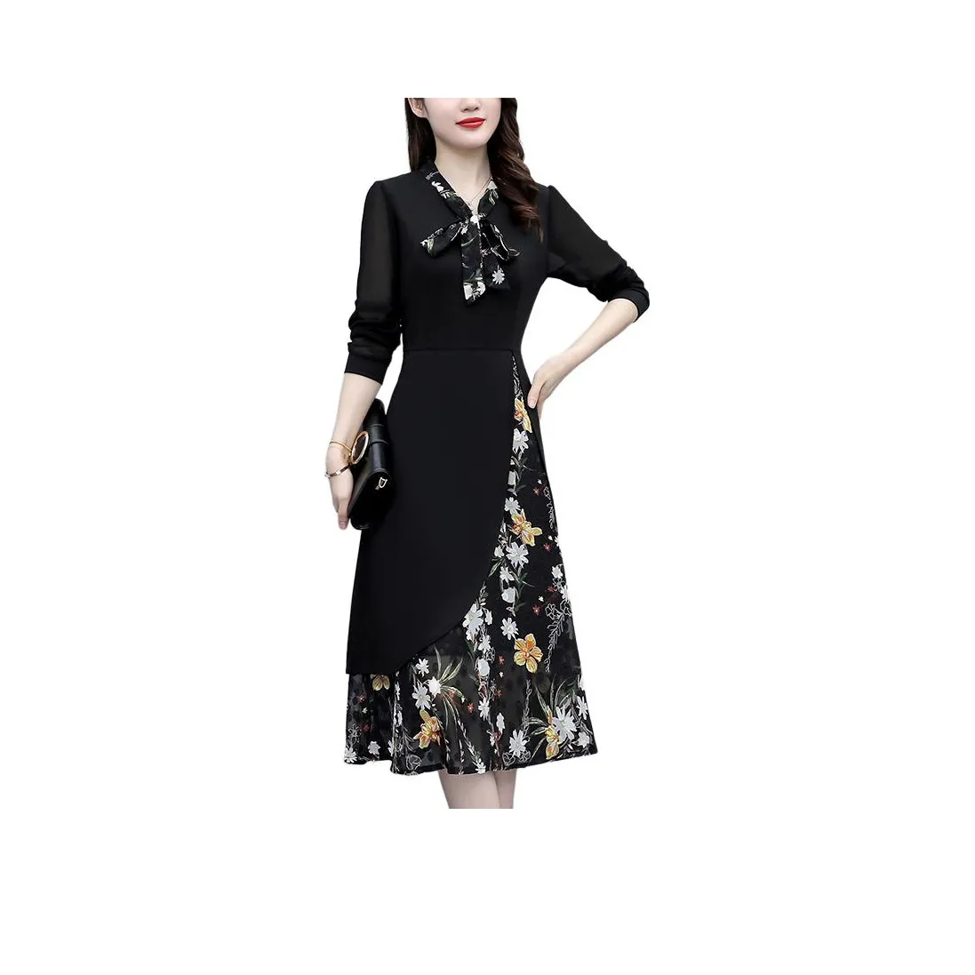 The Temptation Of The Muse Длинное платье с длинными рукавами женское