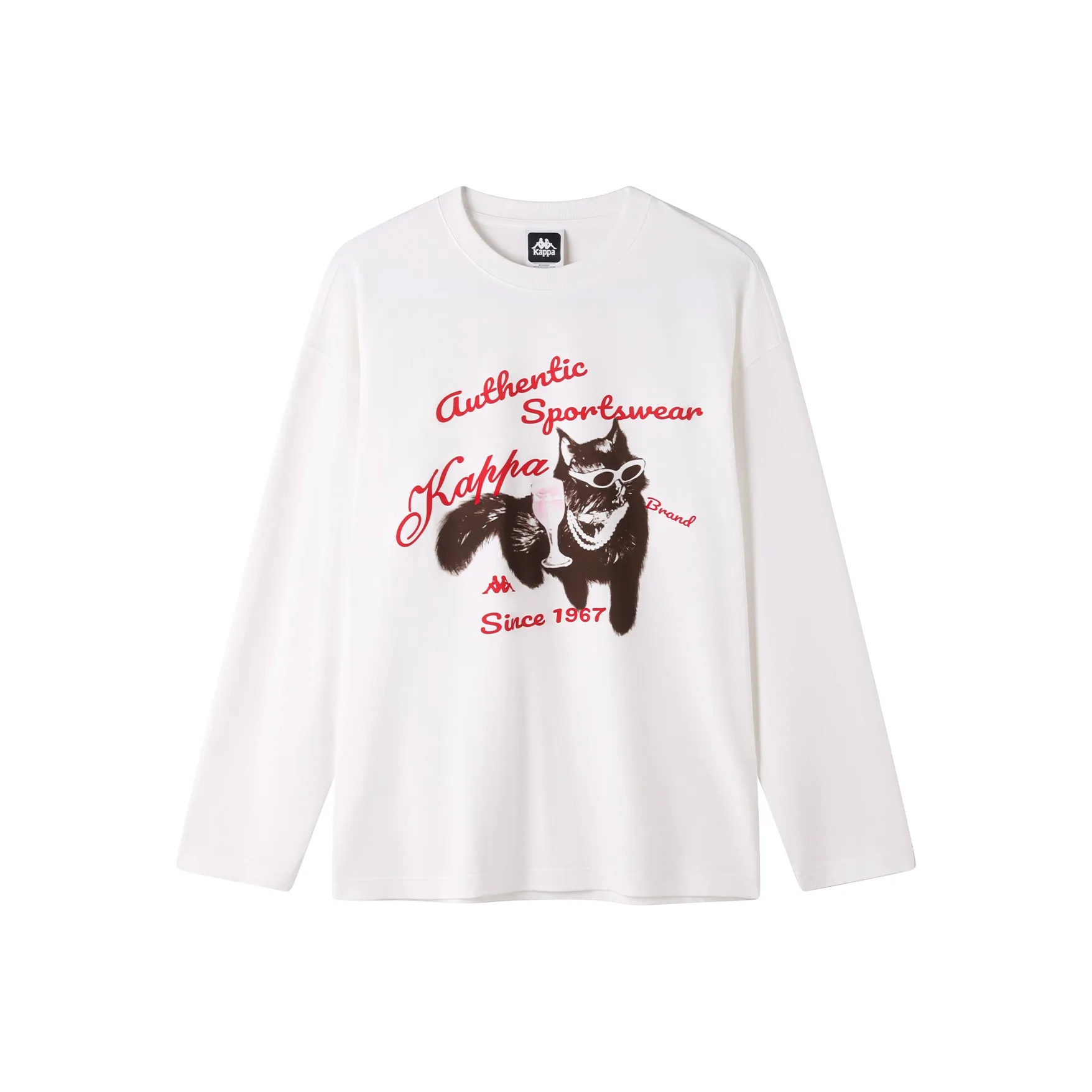 KAPPA Повседневный Длинный рукав Базовый слой Модный Универсальный Свободный крой Пуловер Тонкий Толстовка Женские