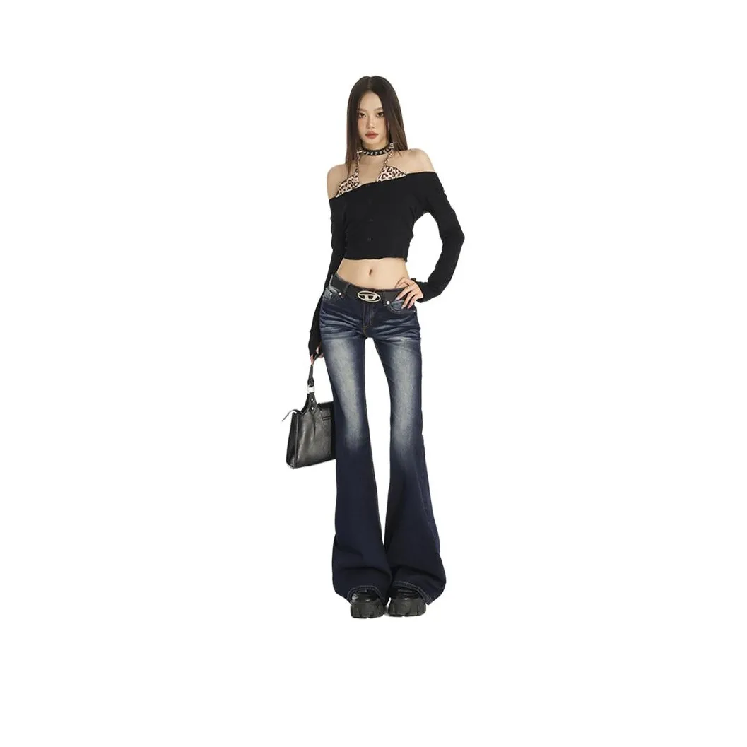 MENING Темно-синий женский джинсы