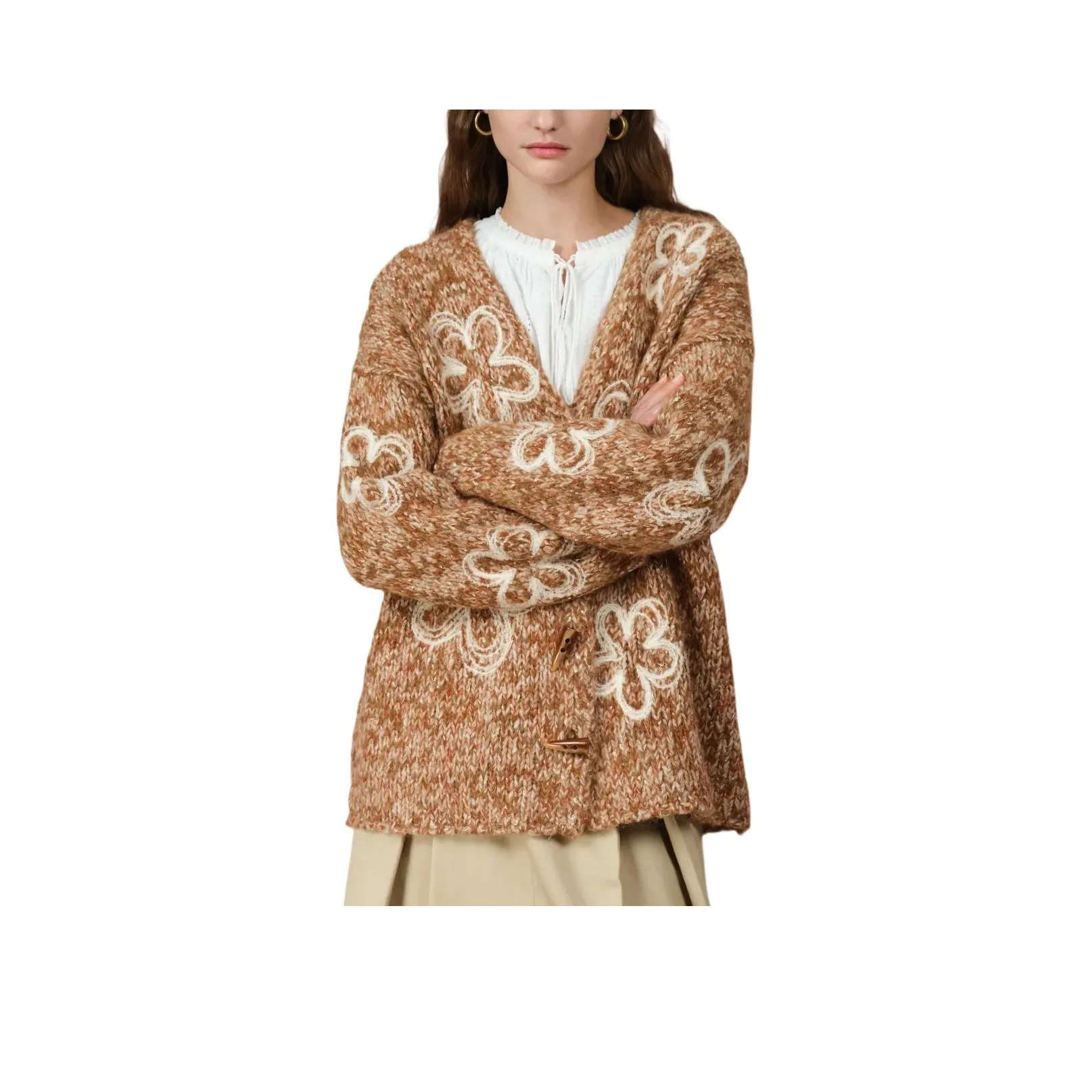 FABRIQUE Золотисто-коричневые Женские Свитера