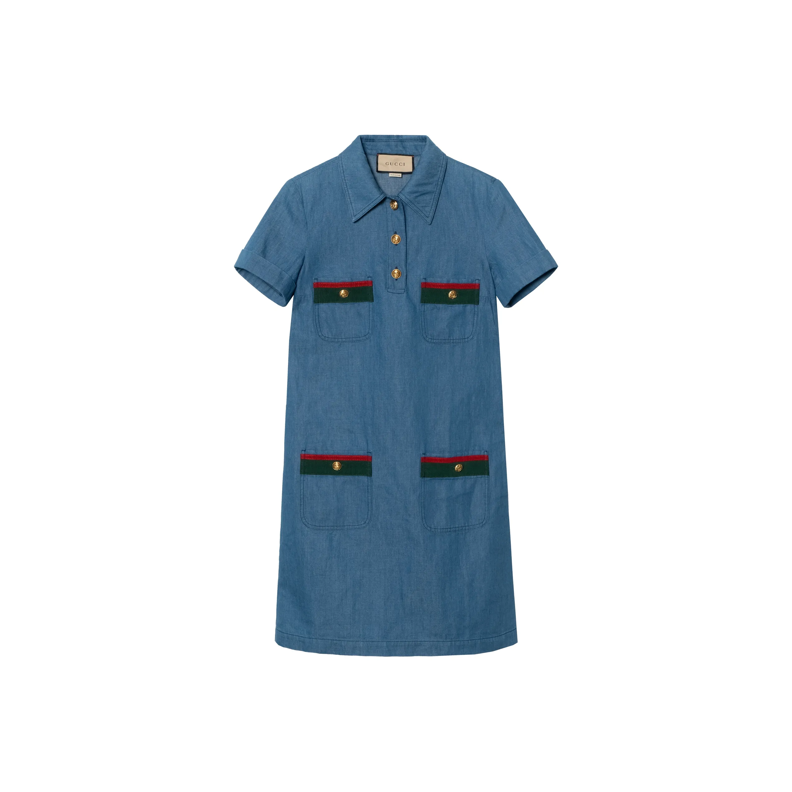 GUCCI Short-Sleeved Dresses Women's Blue