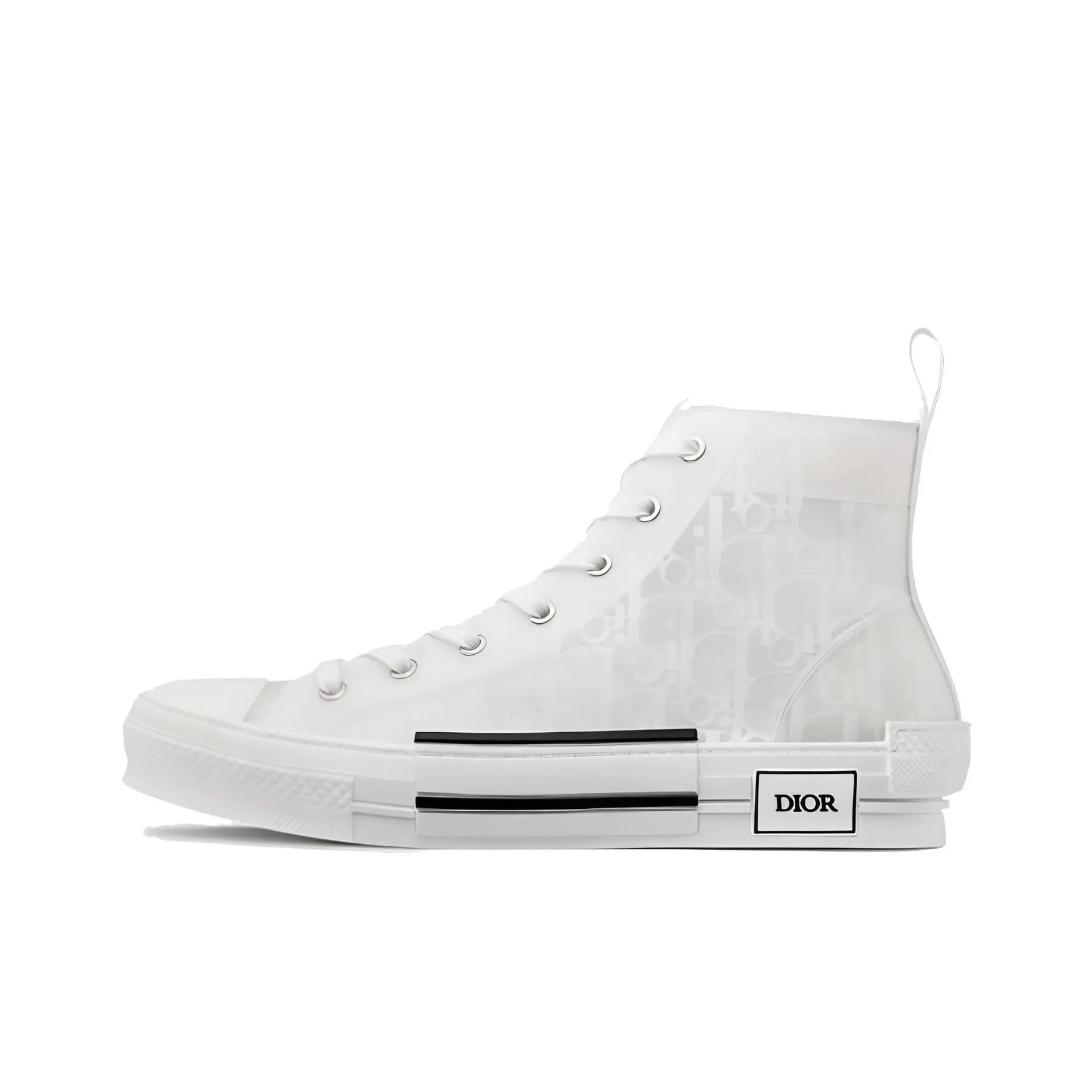 DIOR B23 Canvas Shoes Men High Top White/Black