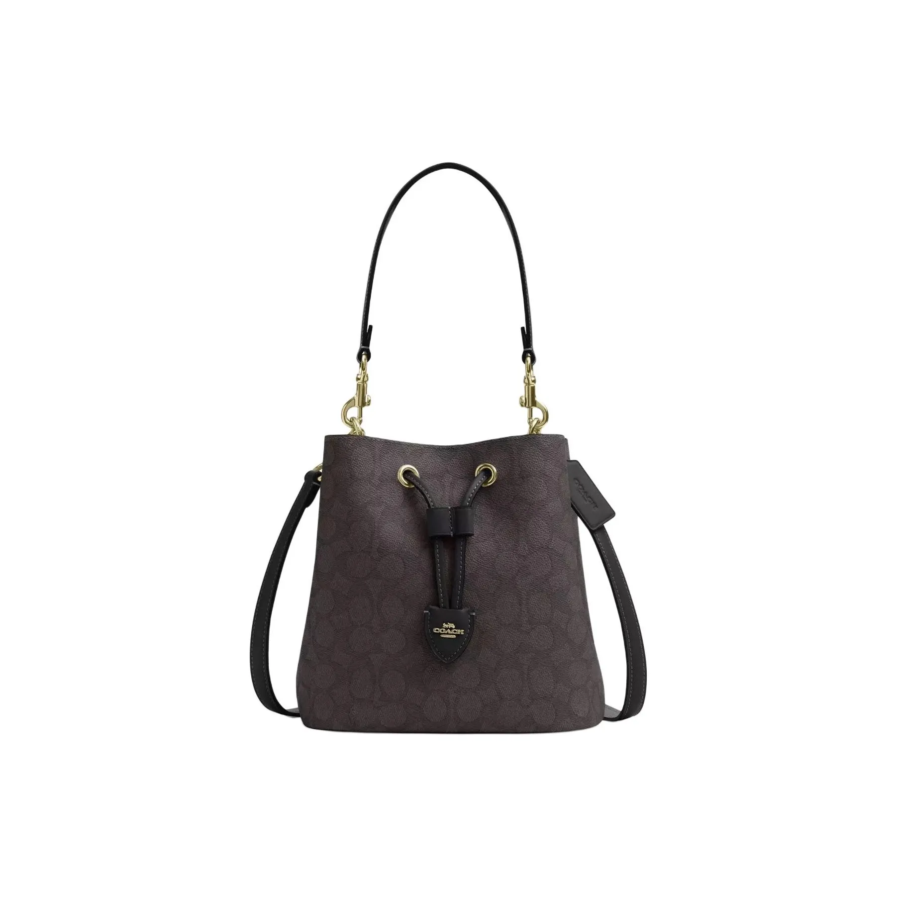 COACH Rowan Искусственная кожа Сумка Маленькая Женская Кофейного цвета