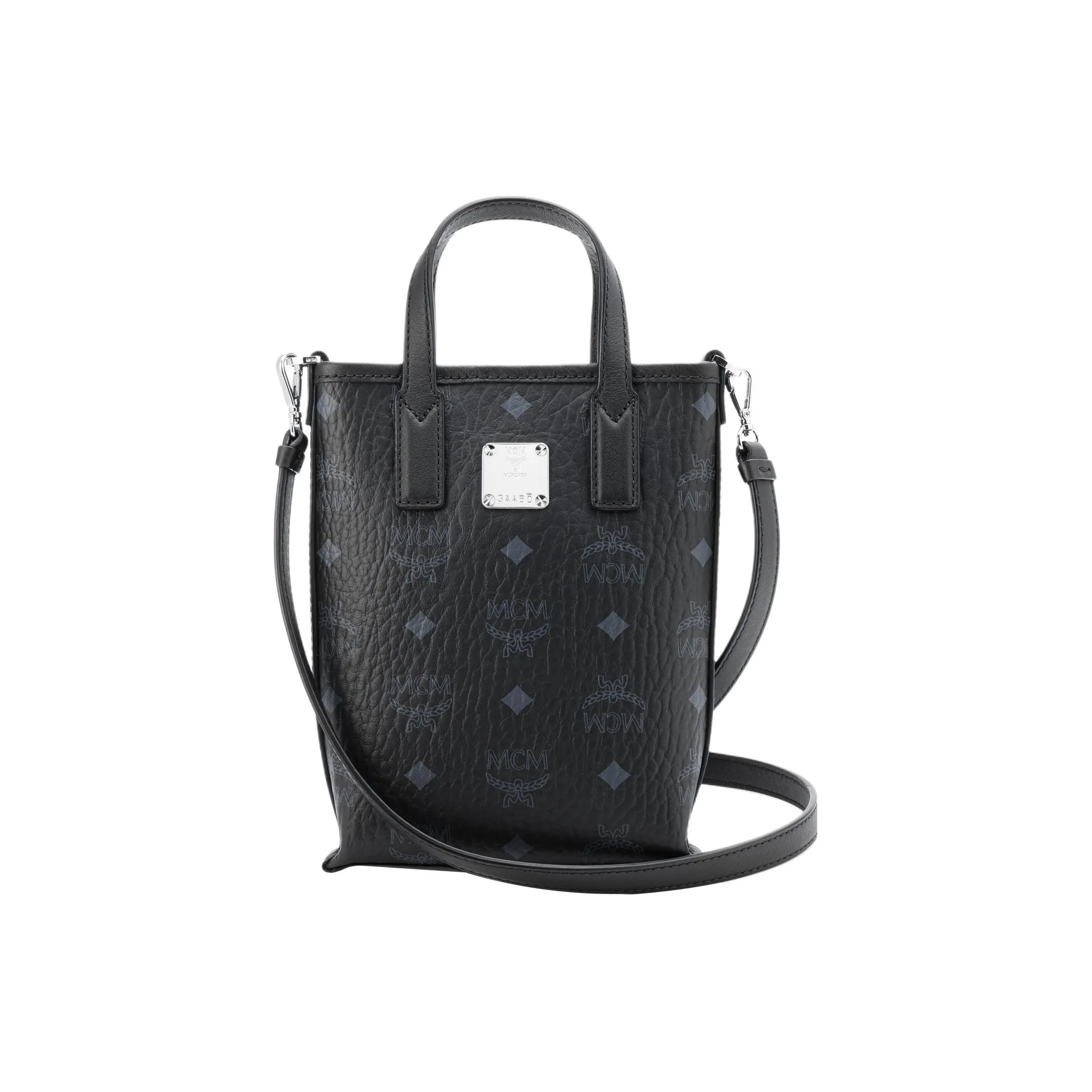 MCM Essential Visetos Origina Кожа Сумка Картофель фри Сумка Сумка через плечо Сумка через плечо Мини Женская Черная