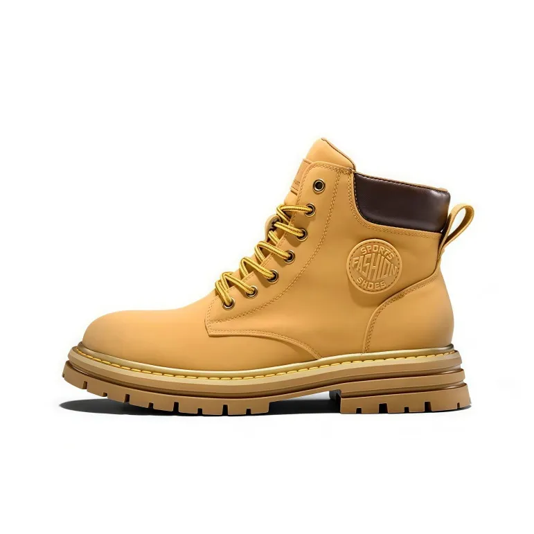 7 SEVFUN Желтый Ботинки Модный Винтаж Британский стиль Короткий Мартин Ботинки Женские