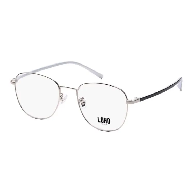 LOHO Металл TR90 Овал Оправы для очков Унисекс Ледяной кристалл Серебряный Черный цвет рояля