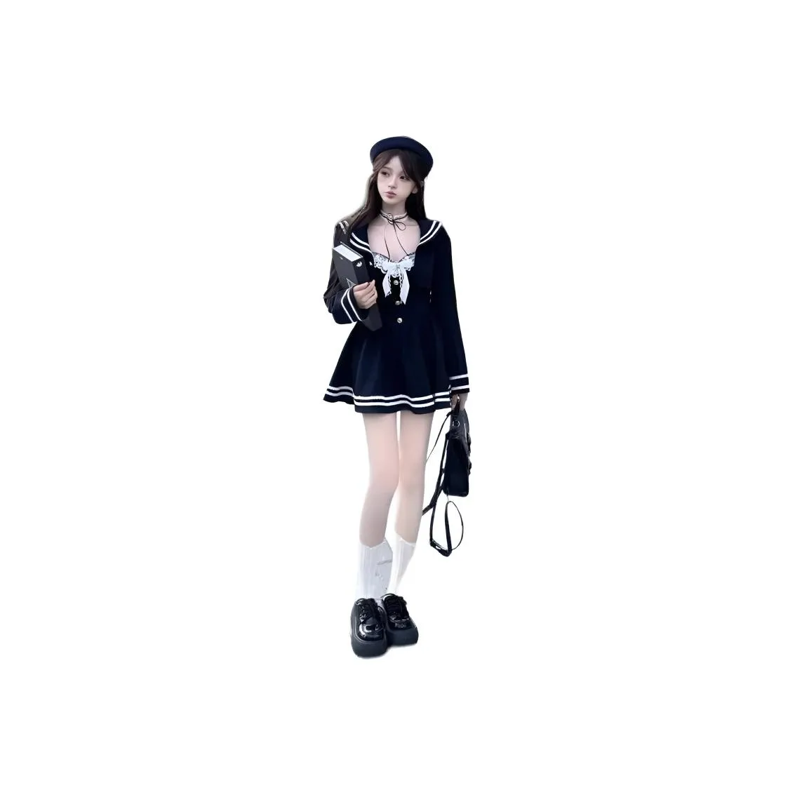 GIUHF Длинное платье с длинными рукавами женское