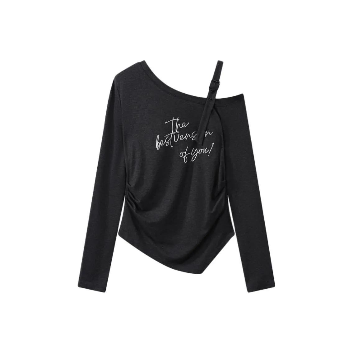 EMDPN Внутренняя одежда Off Плечо Длинный рукав Т-рубашка Топ Женские