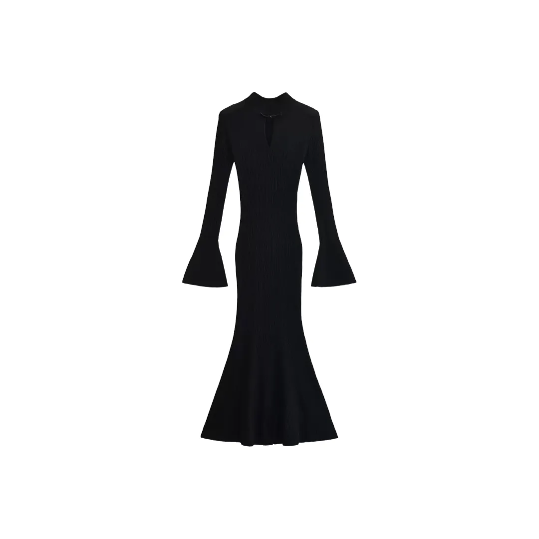 MITX Платье Женское Длинное с Длинными Рукавами