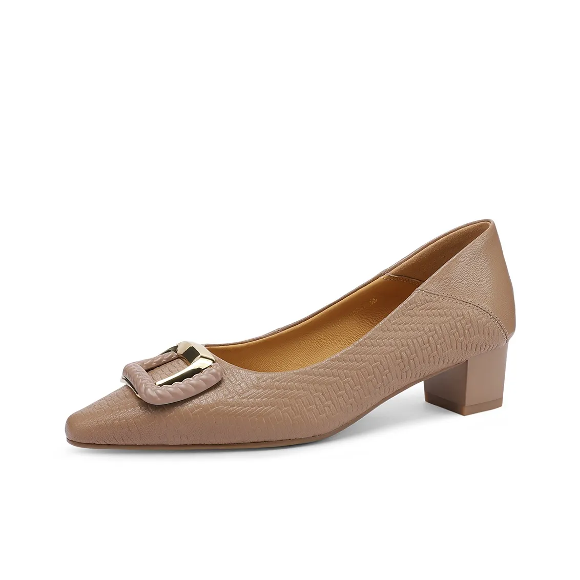 FMM Низкий вырез Обувь без подкладки 2025 Fall Коммутирование Рабочие ботинки Премиум Feel Металлическая пряжка Slip On Женская обувь Женские