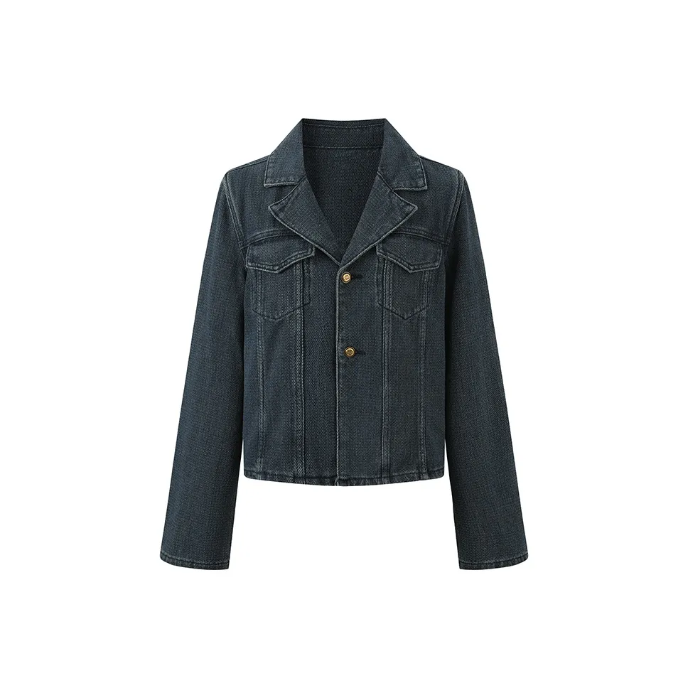 VEIL OPENING Винтажный синий Женские джинсовые куртки