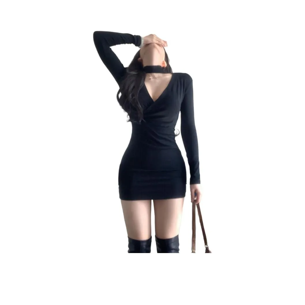 GIUHF Длинное платье с длинными рукавами женское