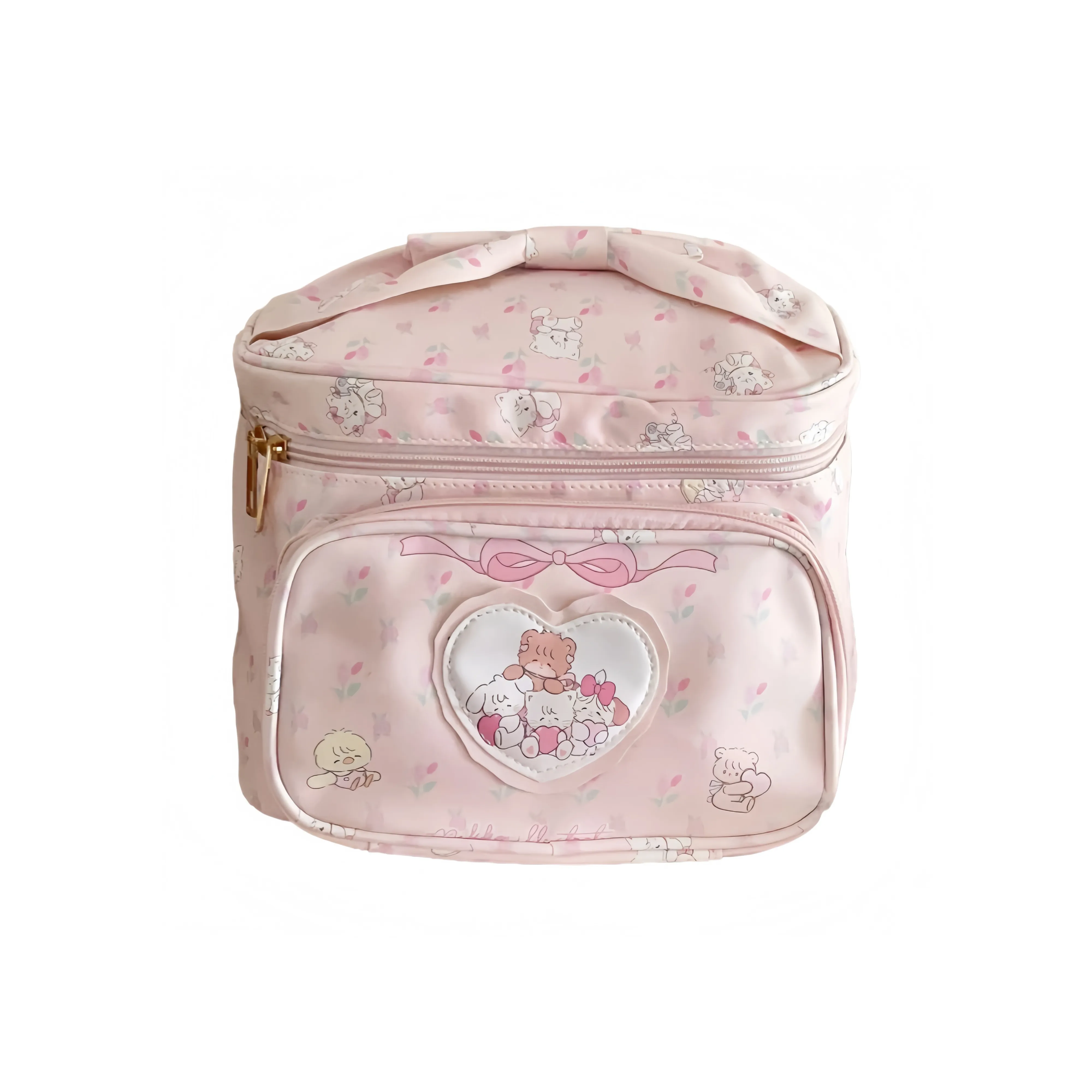 Mise Cute Princess Makeup Bag Girlish Heart Storage Bag Large Capacity Outdoor Travel Square Portable Travel Makeup Bags