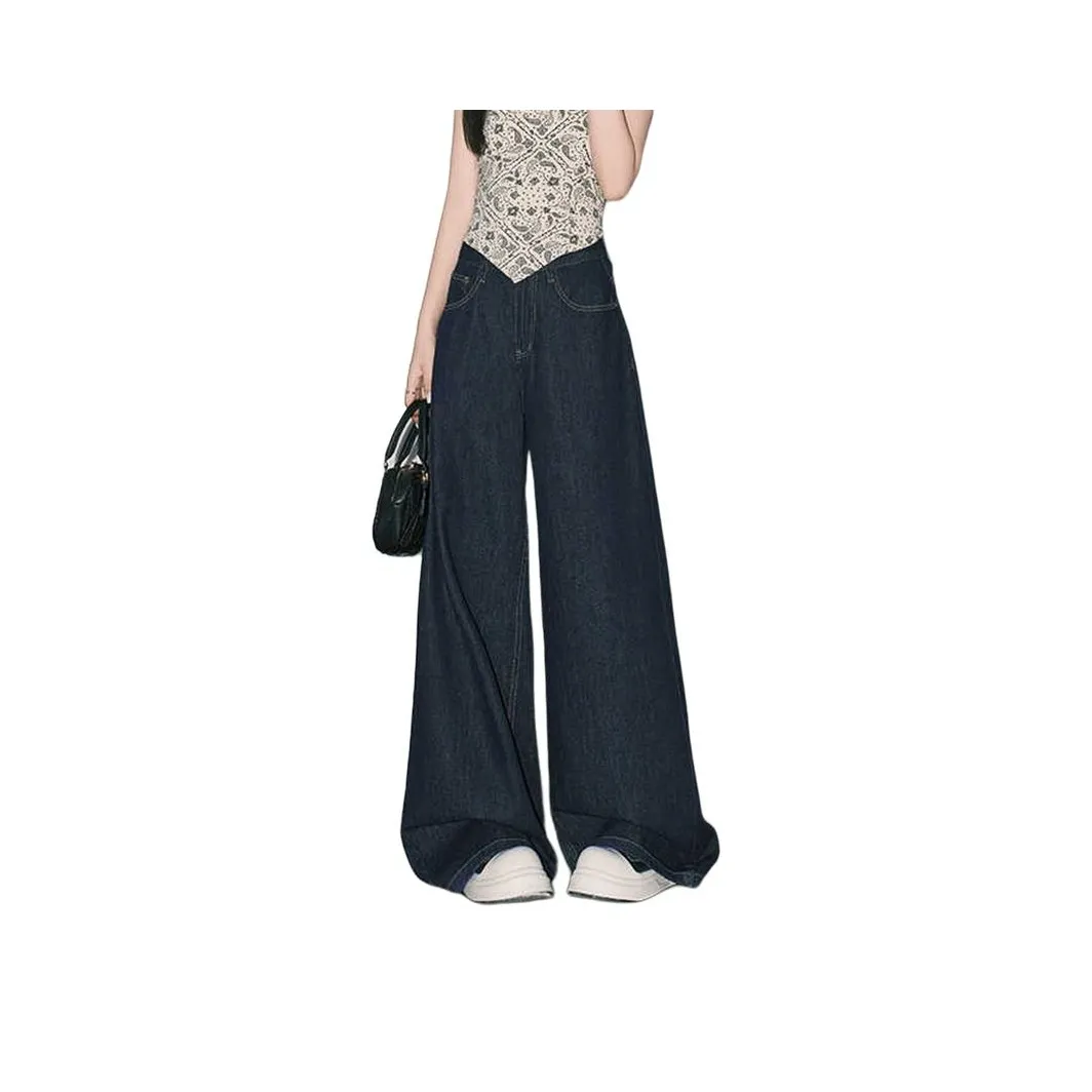 MENING Темно-синий женский джинсы