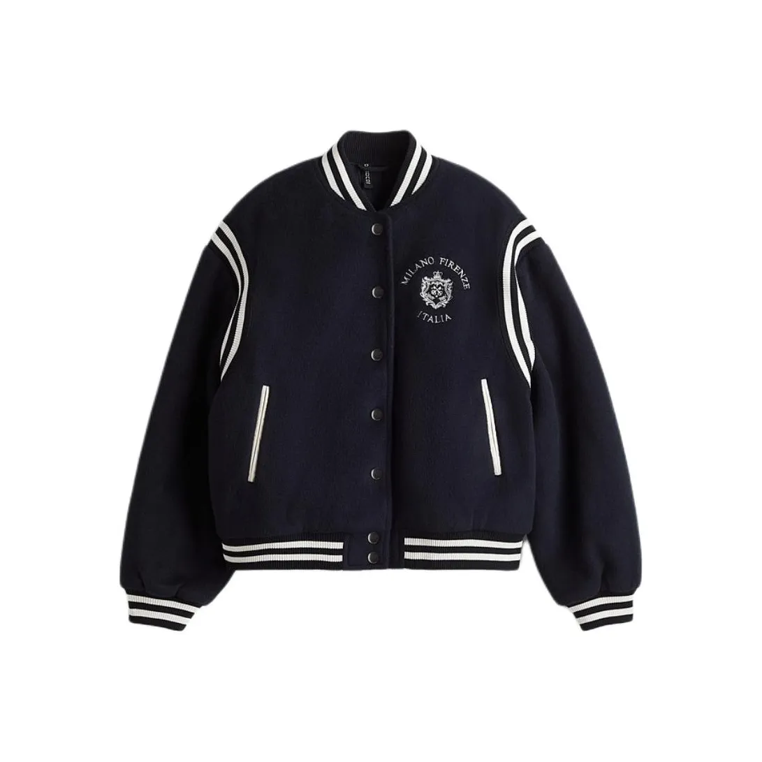 H M Морской синий Женский Бейсбольный Джерси