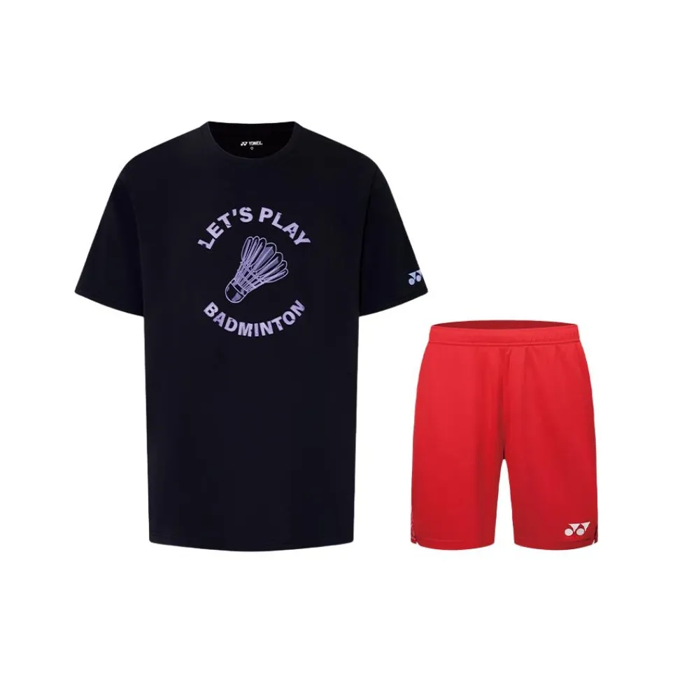 YONEX Комплект Одежда Черный Топ+Tango Красный Низ Унисекс Повседневная Спортивная Одежда