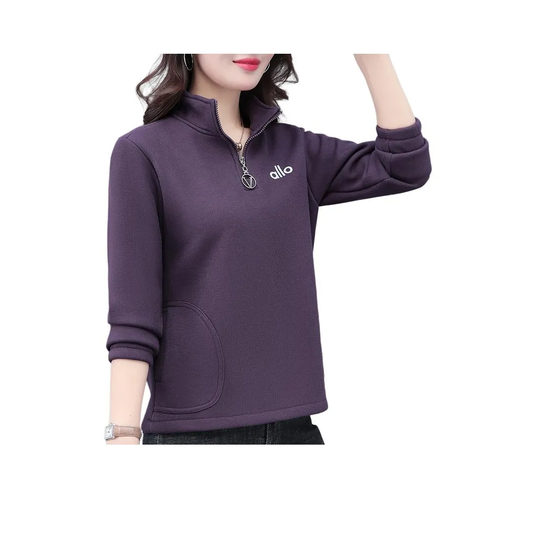 The Temptation Of The Muse Утолщенный флис с подкладкой полустакановый воротник худи женский