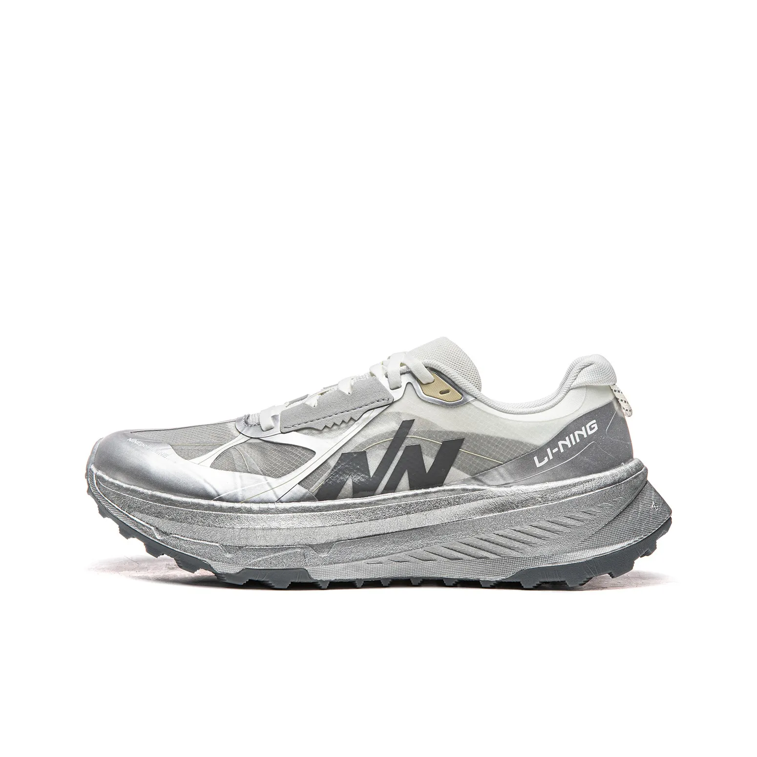 Подкладка Амортизация Противоскользящий Устойчивый к износу Низкий Отскок Кроссовки для бега по пересеченной местности Унисекс Цвет Лаймово-серый