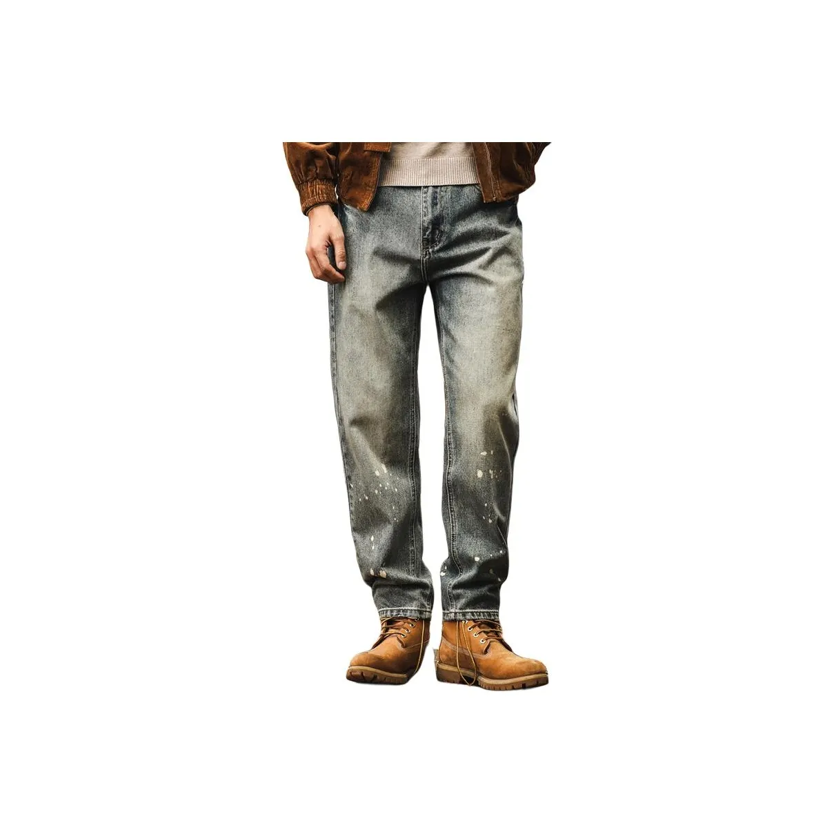 JIELEINUO Синий Мужской Джинсы