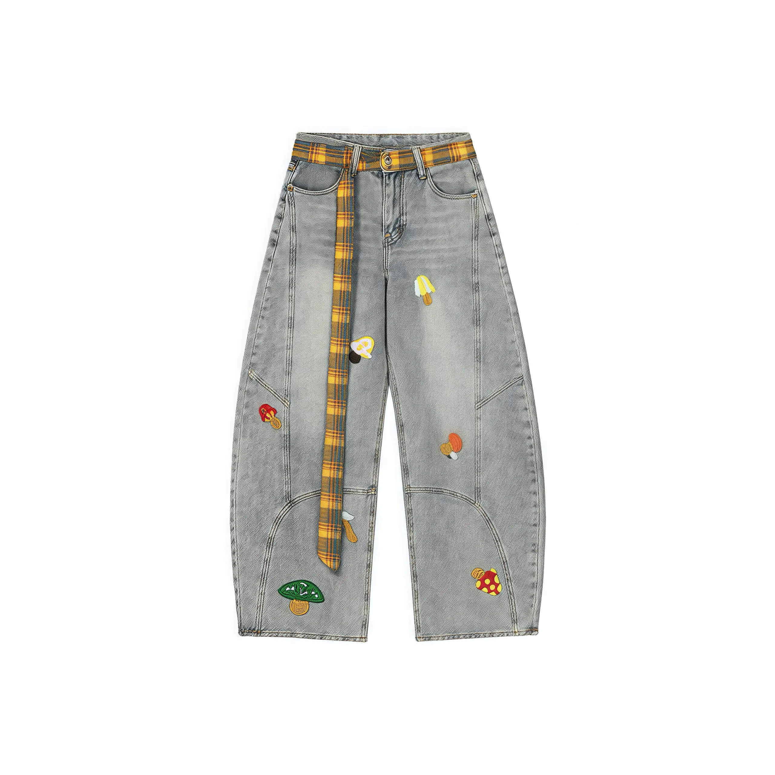 KYKW Синий Без Обхват талии Ремень Унисекс Джинсы