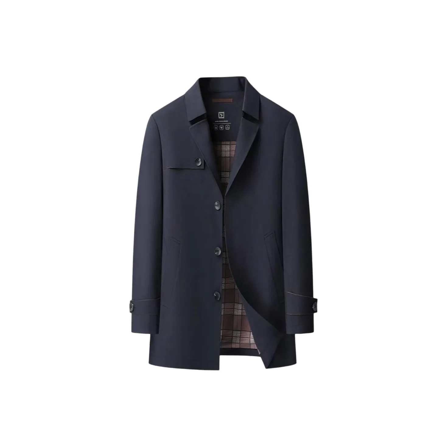 MH Темно-синий синий мужской тренч