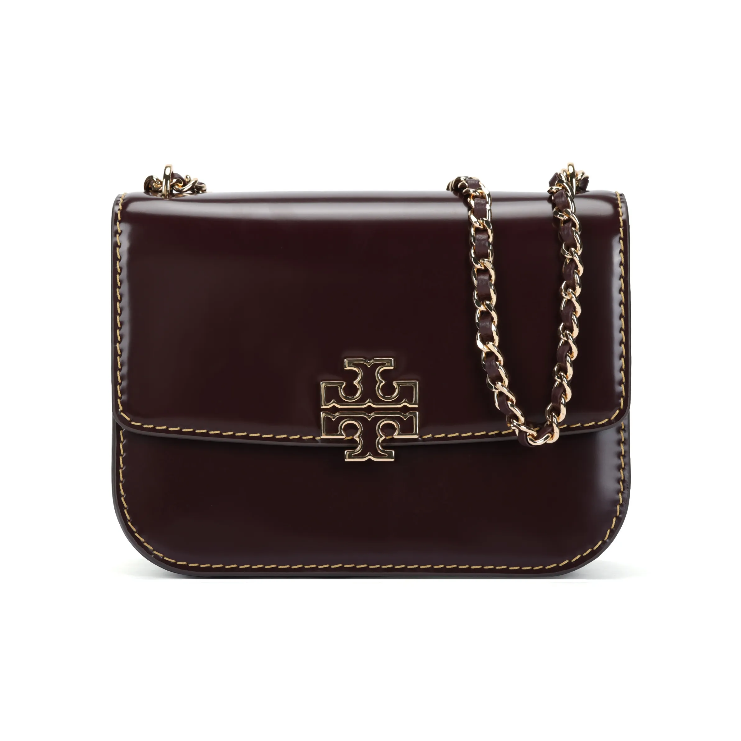 TORY BURCH Britten Коровья кожа Сумка через плечо Сумка на плечо Женская Вишнево-красная