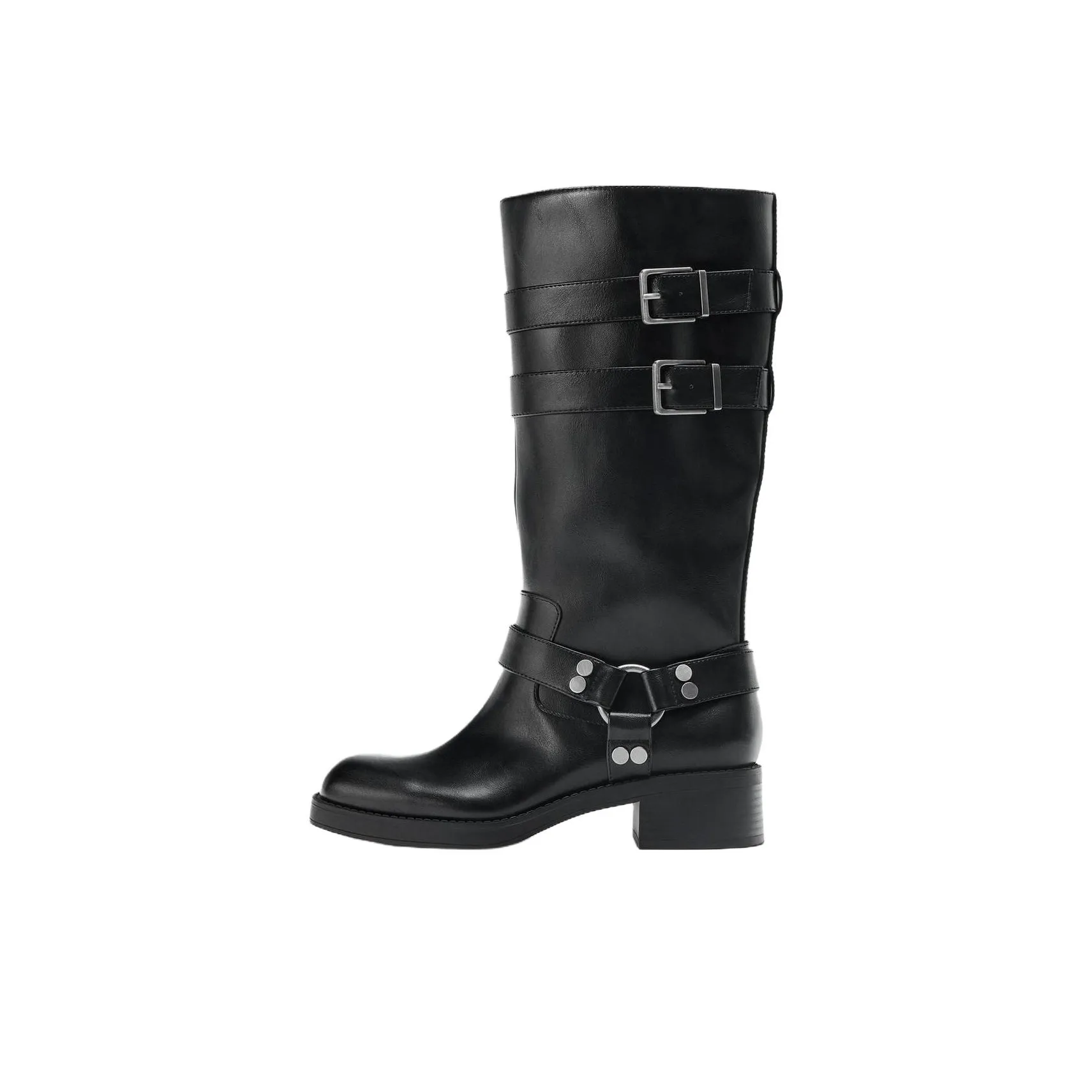 ZARA Колено Высокие сапоги 4CM Женские Черный