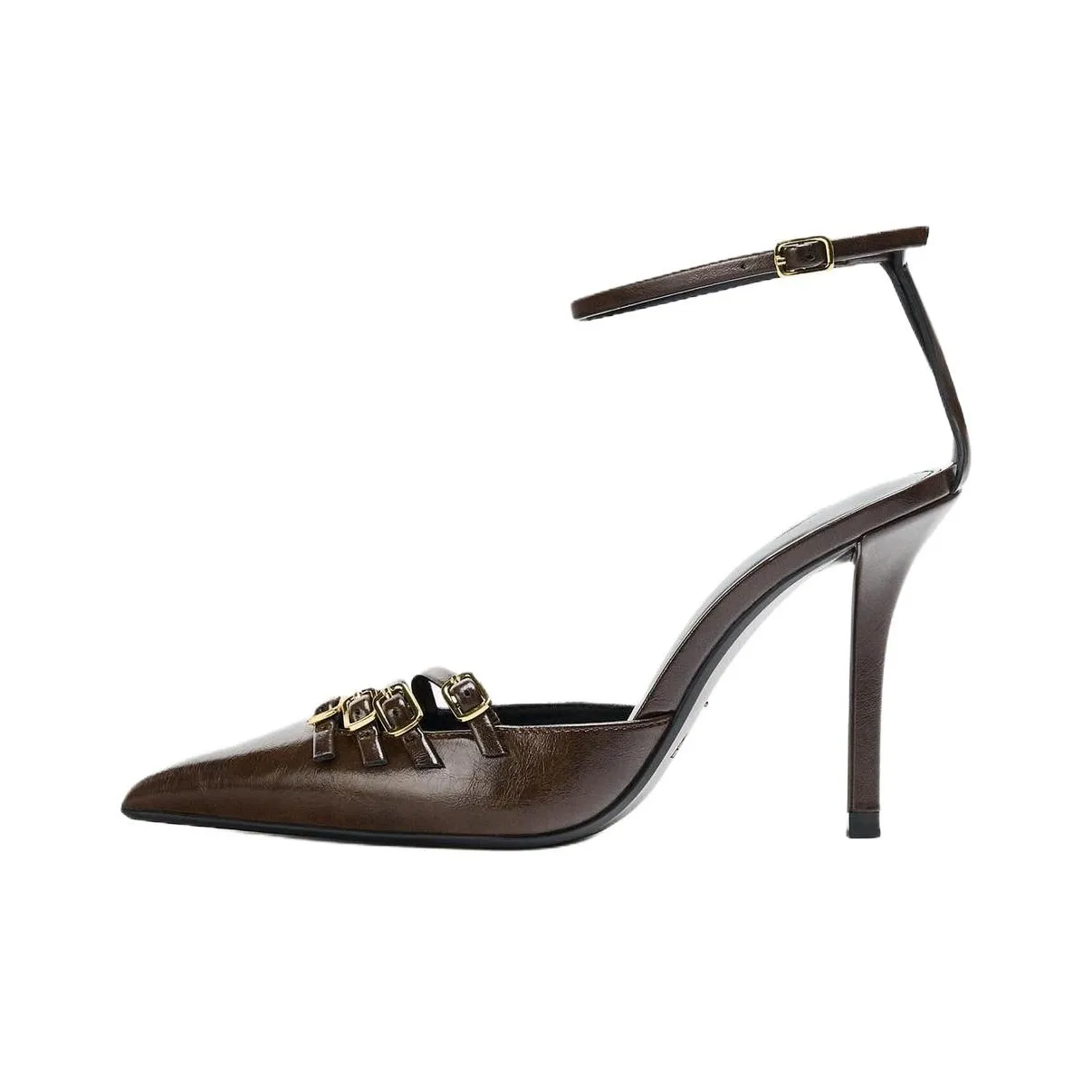 ZARA Узкий каблук Высокие каблуки 10,5 см Женские Коричневый