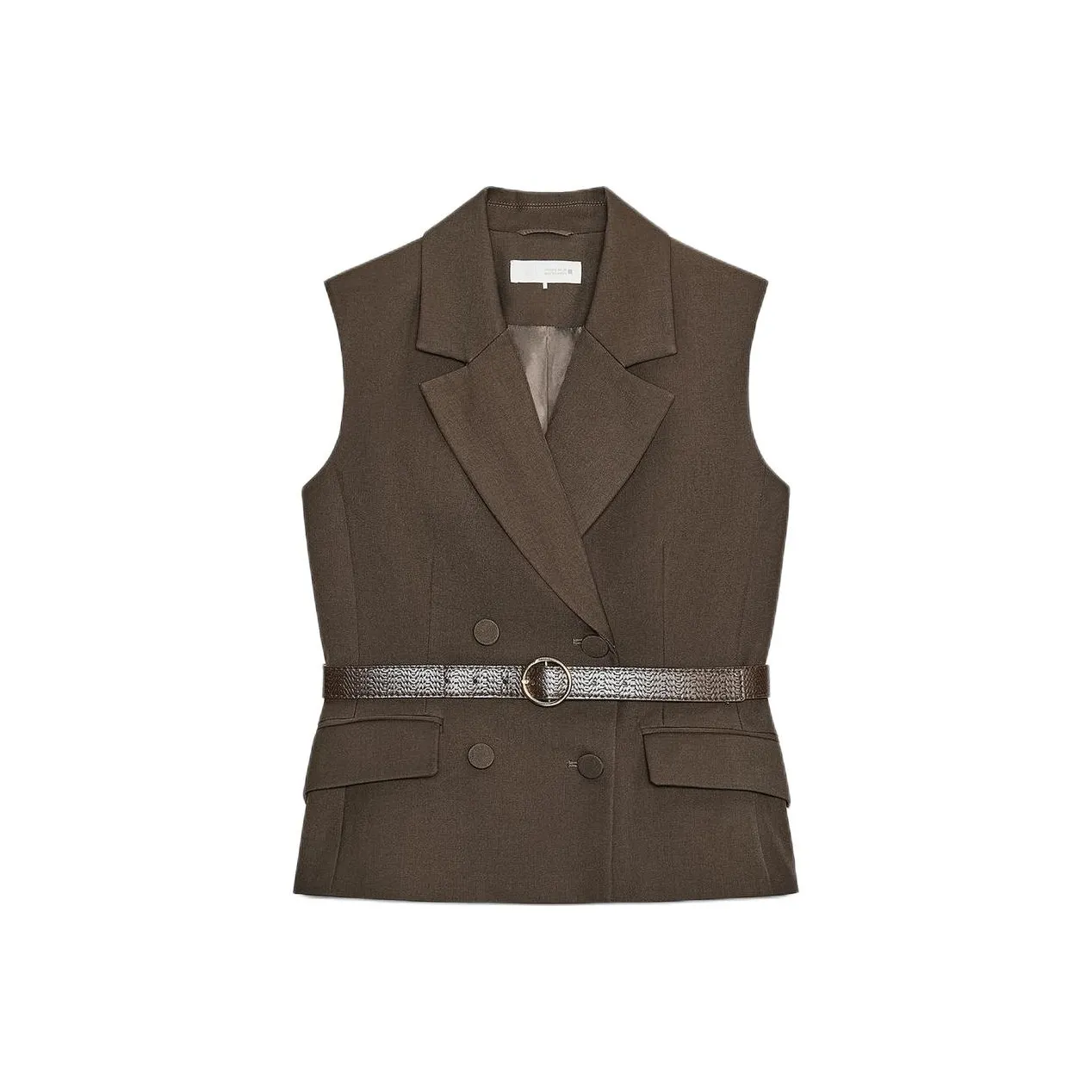 ZARA Зебра с принтом коричневый женские топы без рукавов