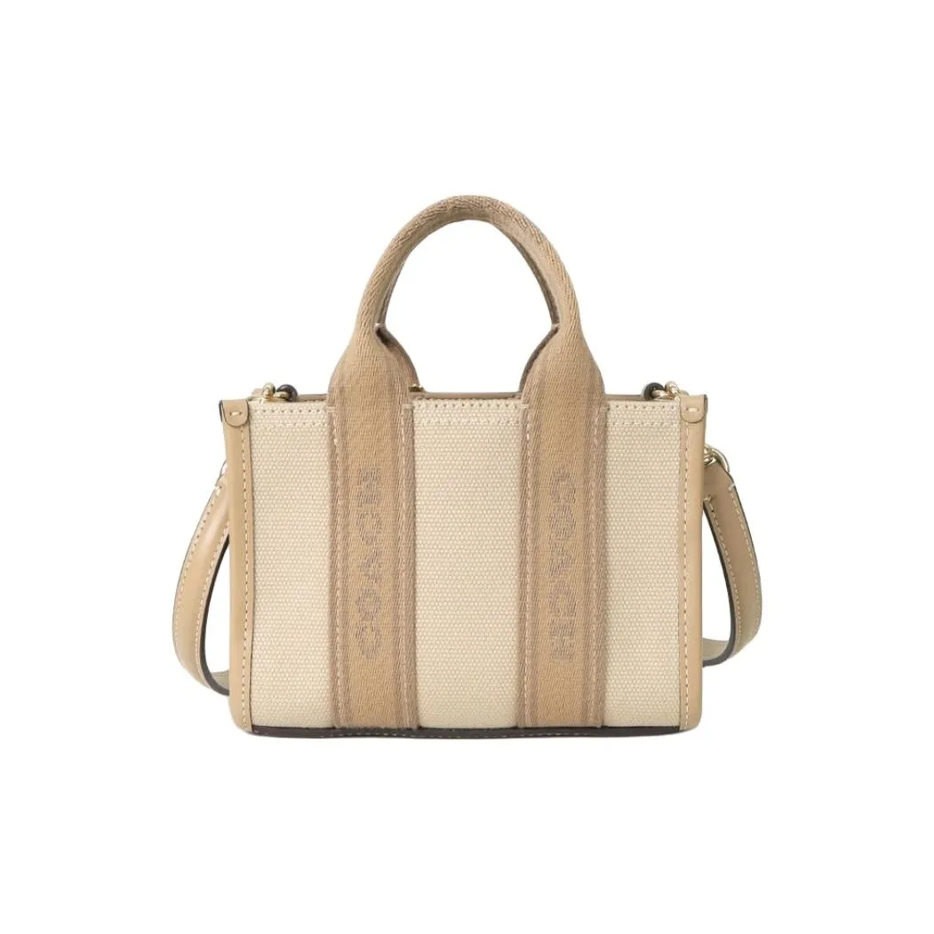 COACH Smith Коровья кожа Спилок Ткань Тоут Сумка Сумка для покупок Мини Сумка Женская Deep Natural Смешанный цвет