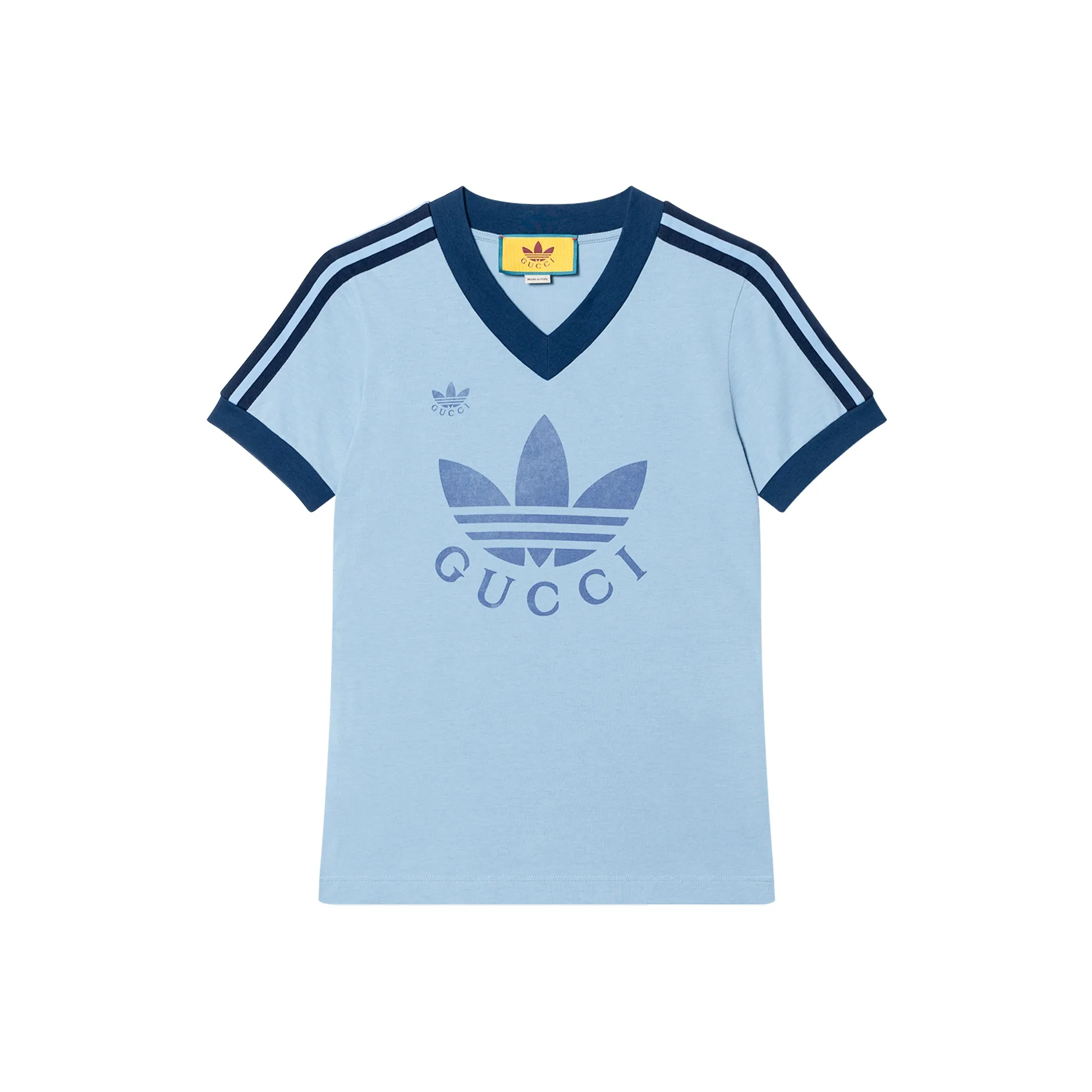 Adidas Originals X GUCCI X ADIDAS Collaboration T Shirts Unisex Blue