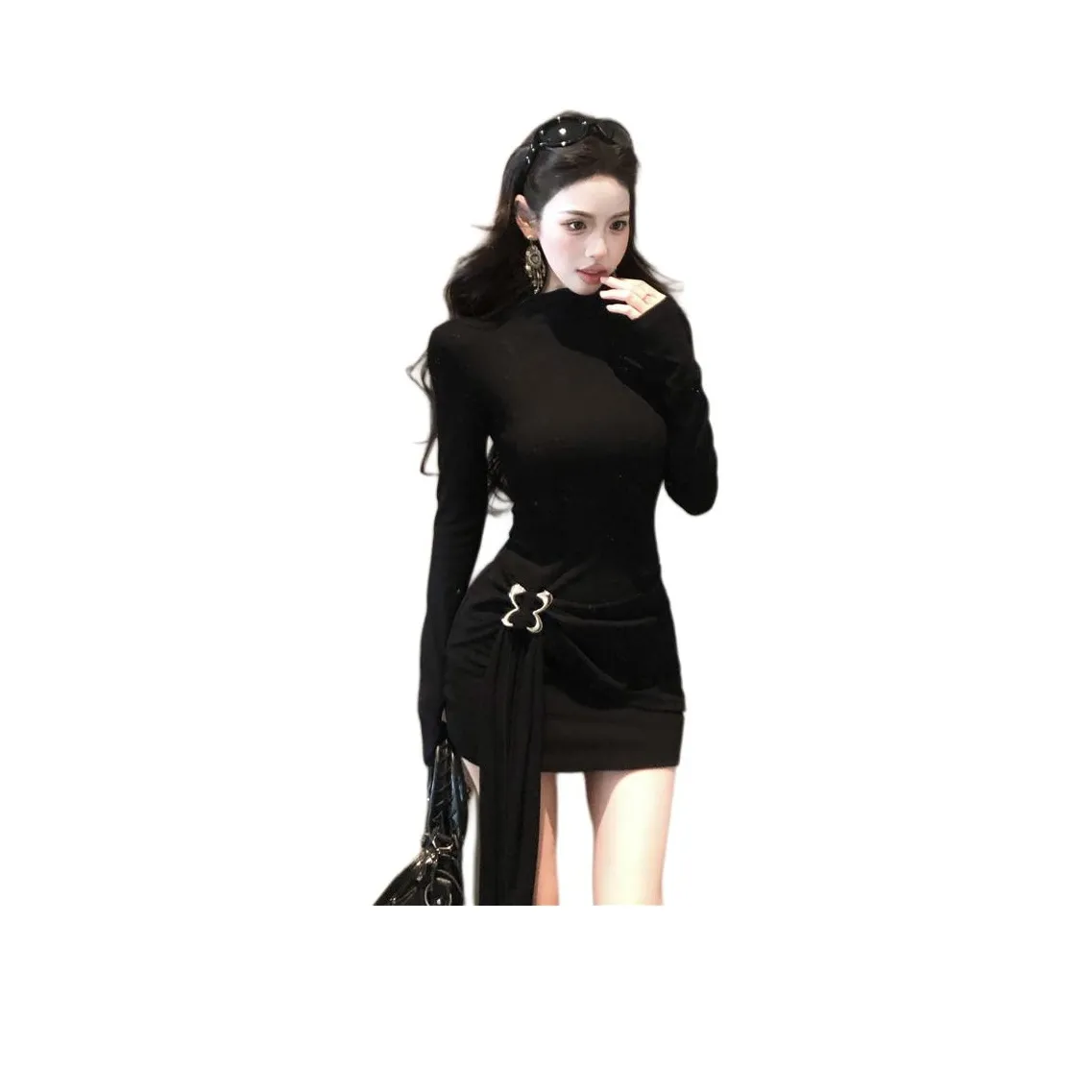 Kiki Clothing Boutique Длинное платье с длинными рукавами женское