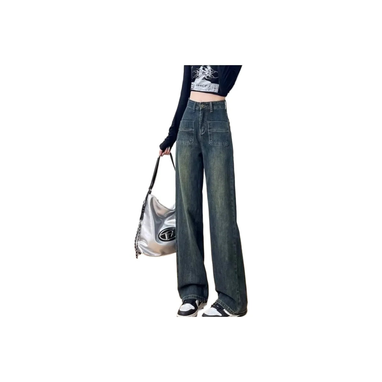 Lan Miao Винтажные синие женские джинсы