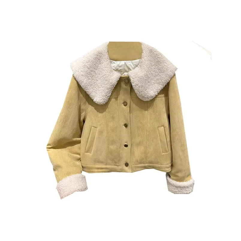 QIAOMONVHAI Вельвет Feel Пальто Женское