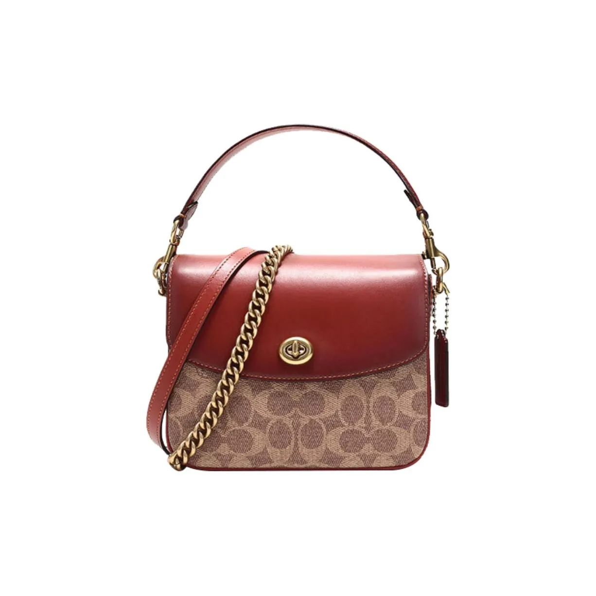 COACH Cassie Холст и кожа Сумка-сумочка Сумка через плечо Сумка на плечо Маленькая женская хаки Ржавый