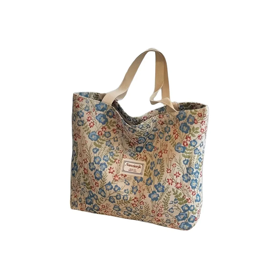 Meter Сумка для покупок для ежедневного использования цветочный холст сумка через плечо