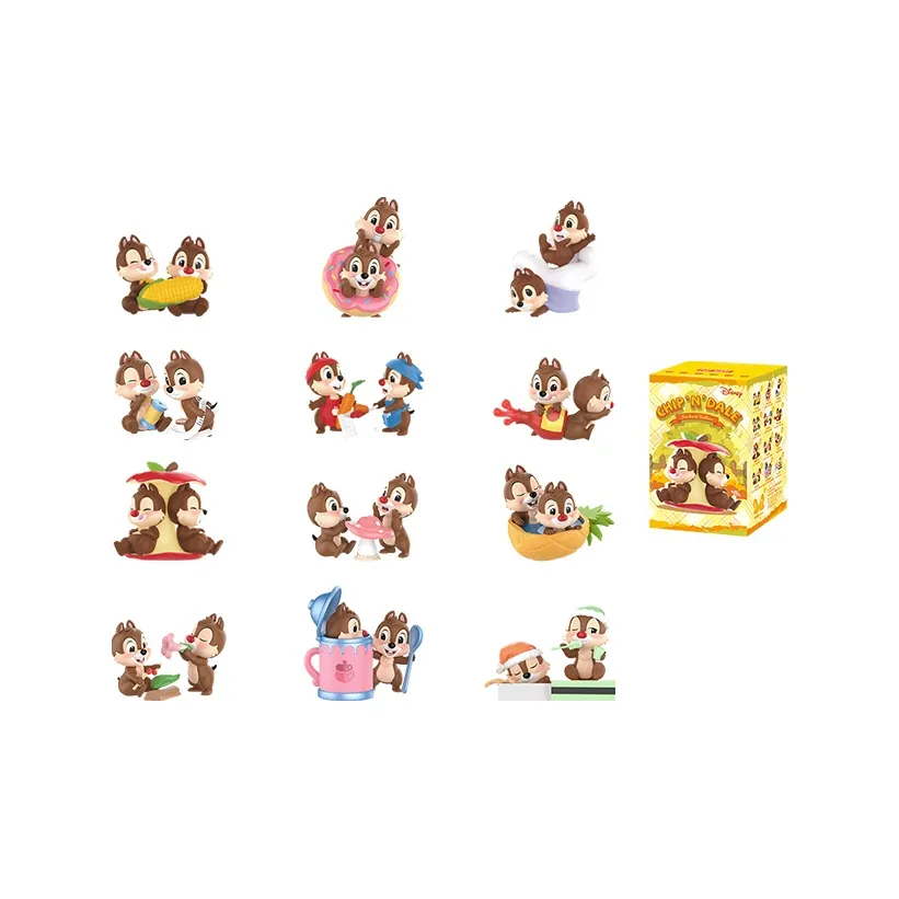 POP MART Disney Chip 'n Dale Playful Брат Коллекция Слепые коробки Один Mystery Коробка Целая коробка 12 шт