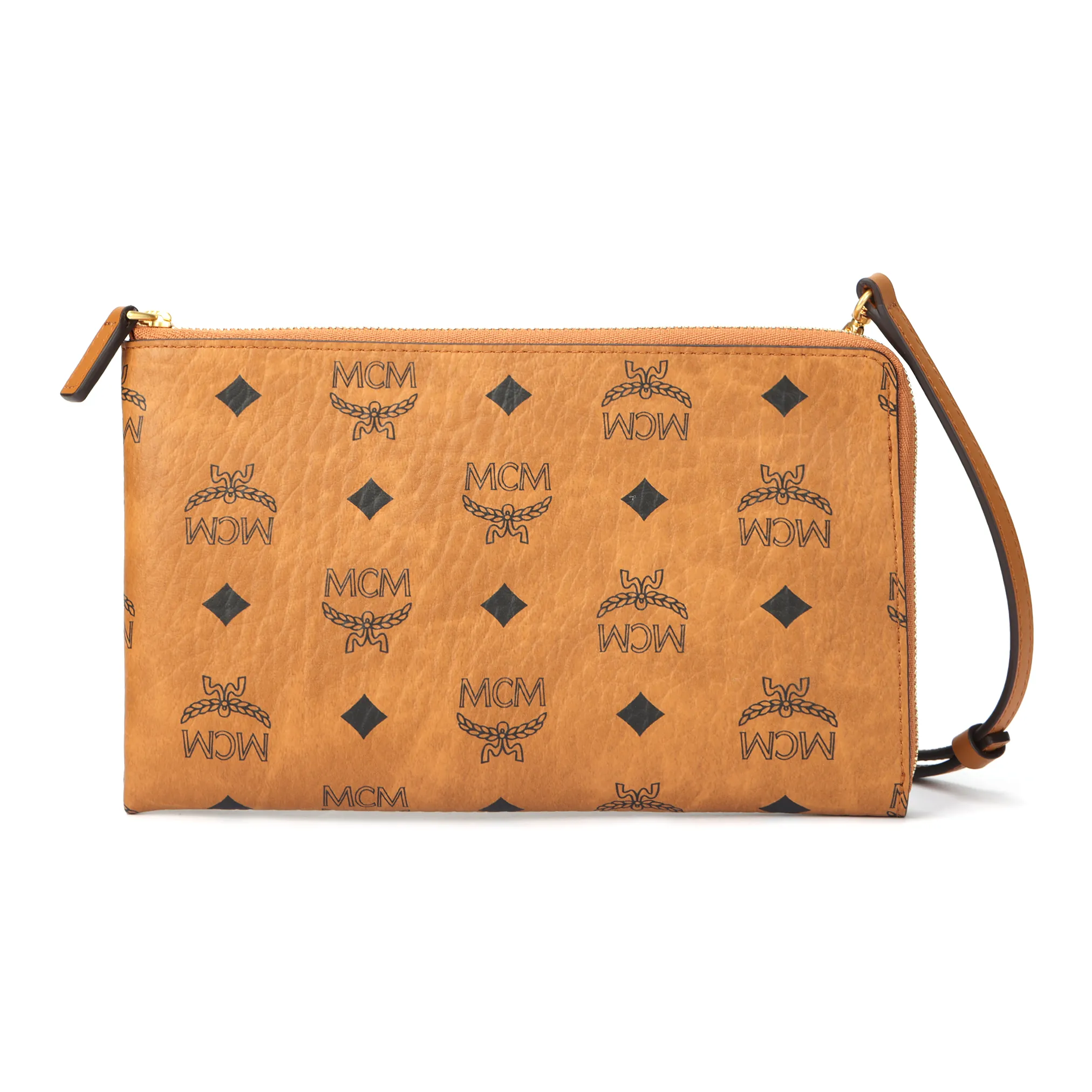 MCM Visetos Искусственная кожа Сумка через плечо Маленькая женская сумка цвет коньяк