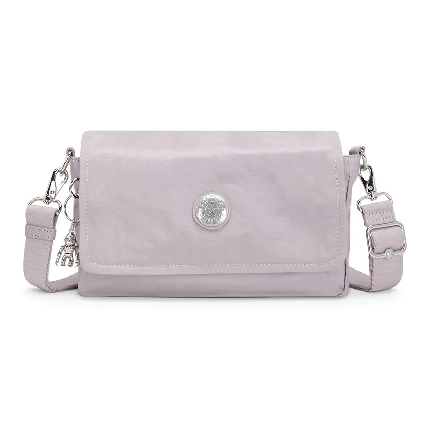 Kipling Полиамид Нейлон Плечевая сумка Средняя Женская Блестящая Серебряный