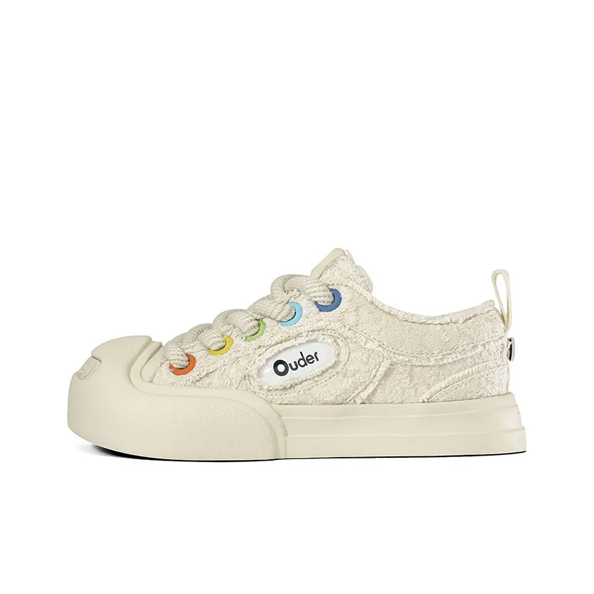 NO1 x Ouder Smiler Laughs Series Slip-Resistant Abrasion-Resistant Low-Top Skateboard Shoes Unisex Camellia White