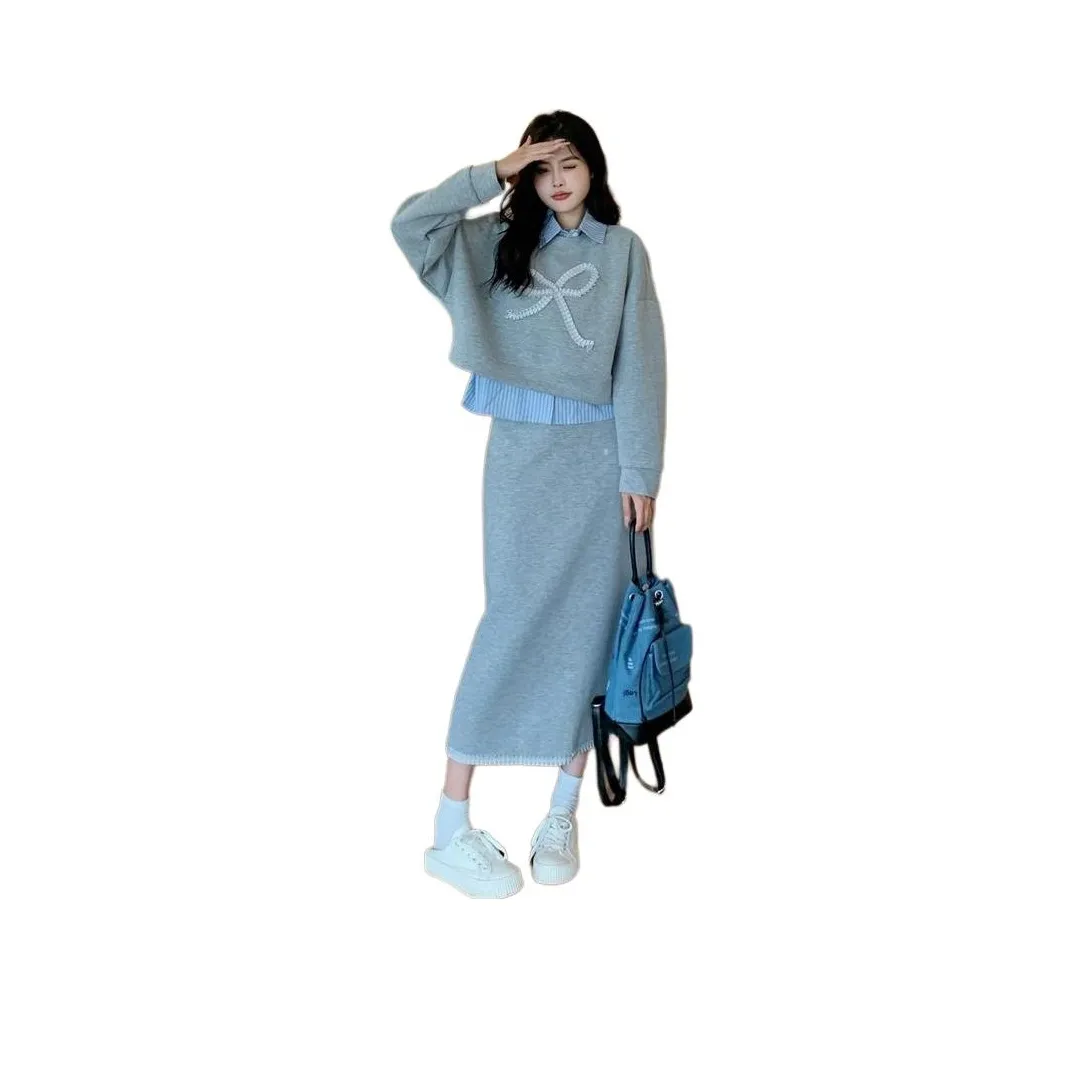 GIUHF Длинное платье с длинными рукавами женское