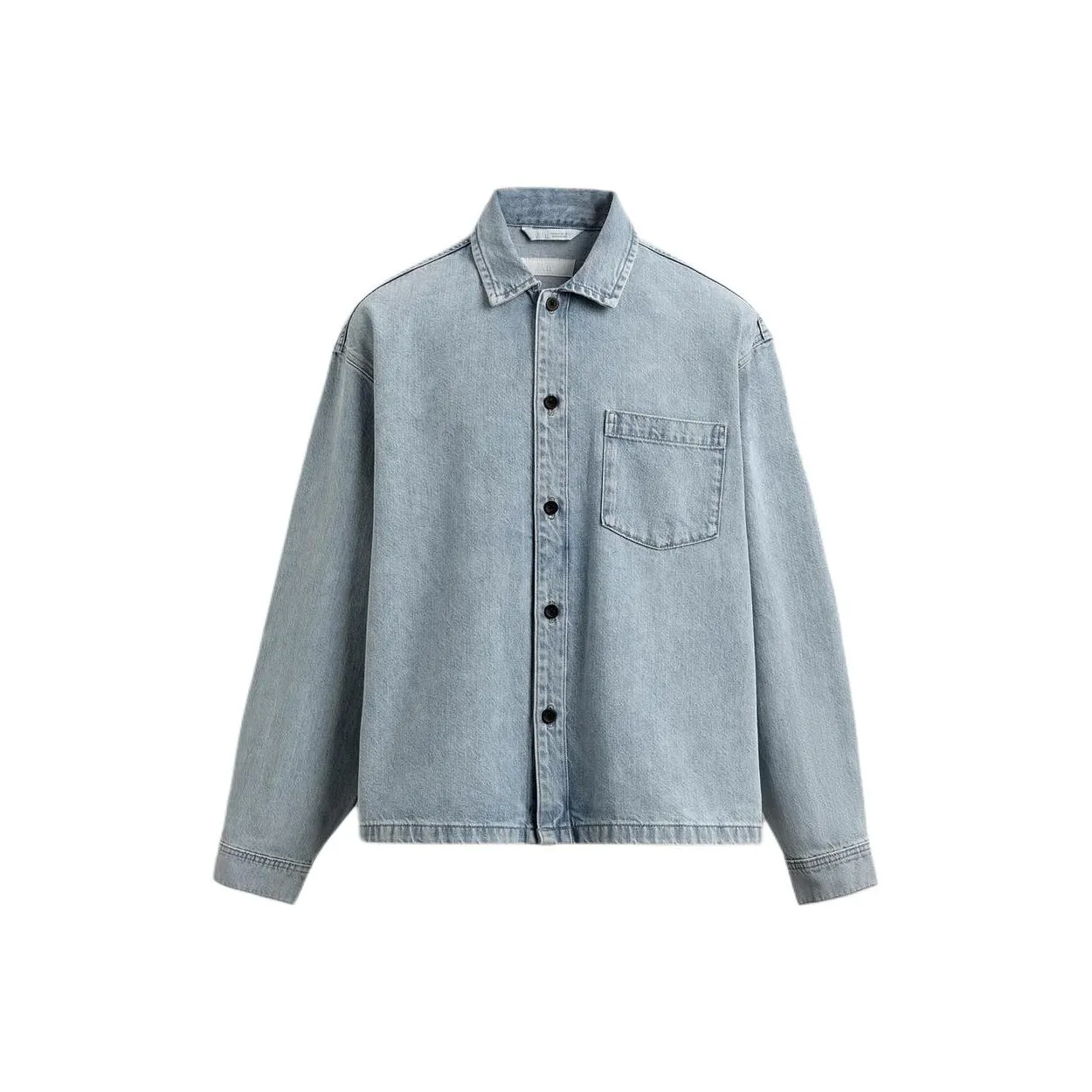 ZARA Выстиранные Синий Мужские Рубашки