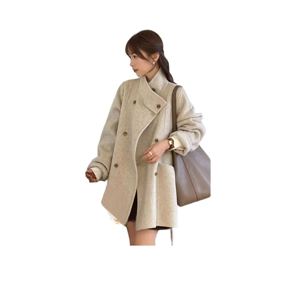 ZVJH Овсяное Женское Пальто