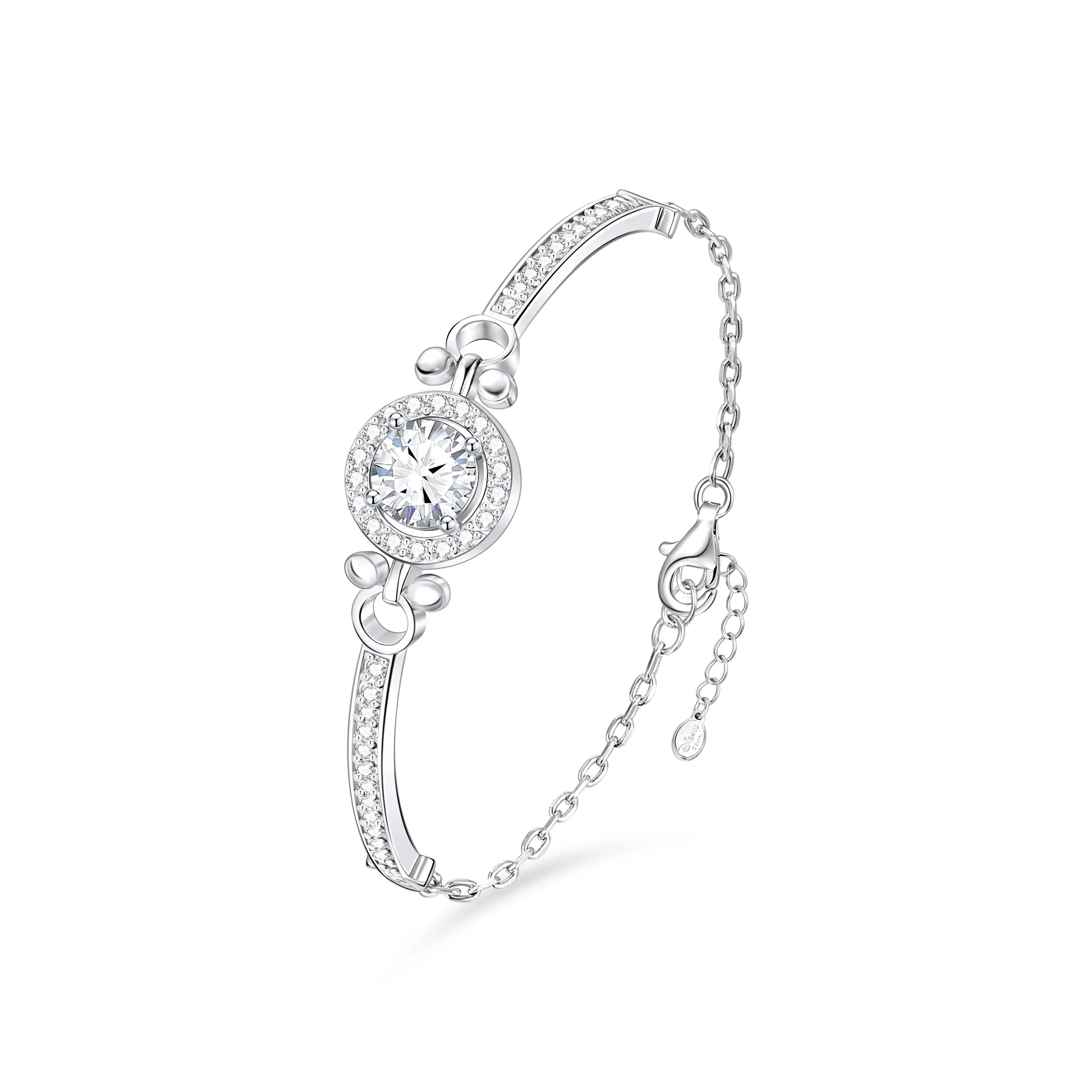 Disney Медный с покрытием Белое Золото Браслеты Женские Серебряные