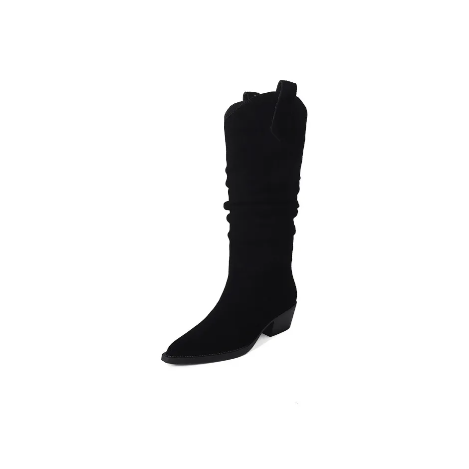 AIQINISHA Колено Высокие сапоги 5 см Женские