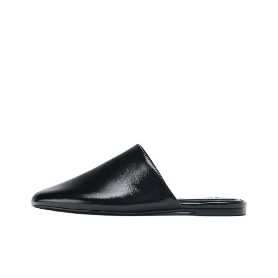 ZARA Устойчивые к истиранию Домашние тапочки Женские Черные