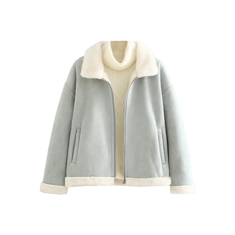 QIAOMONVHAI Вельвет Feel Пальто Женское