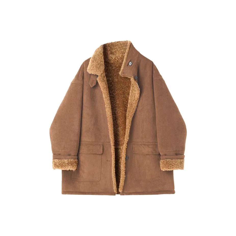 QIAOMONVHAI Вельвет Feel Пальто Женское