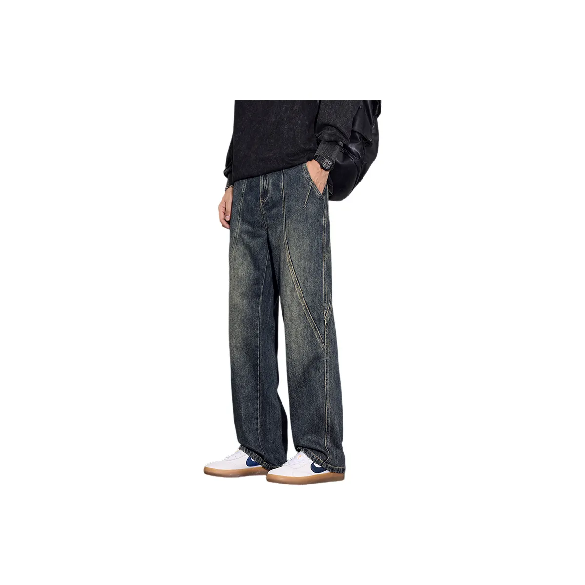 WilliamPOLO Ностальгический синий унисекс джинсы