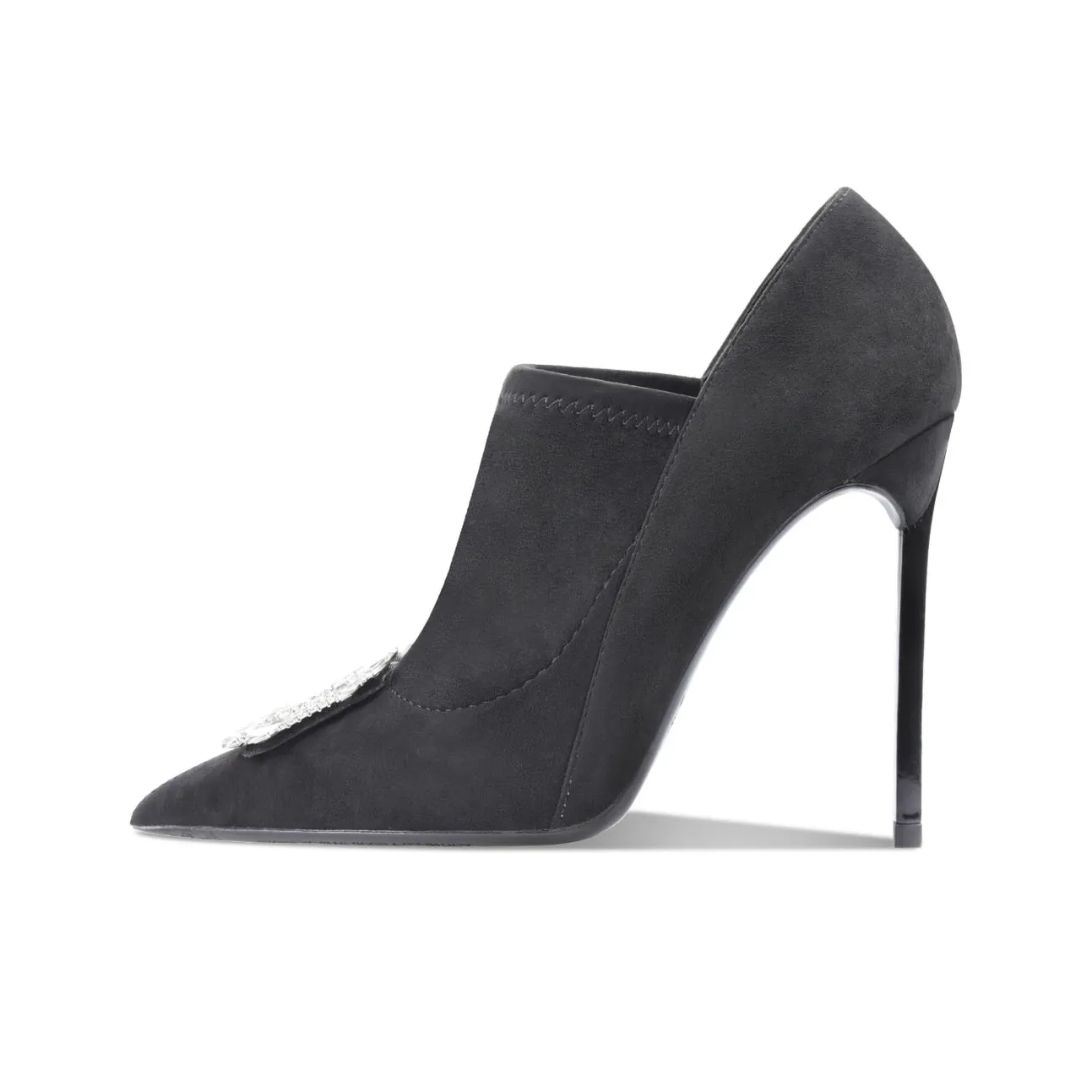 Siwei Пряжка Ботинки Супер Высокий каблук Женские Узкий каблук Металлический каблук Заостренный носок Ботильоны